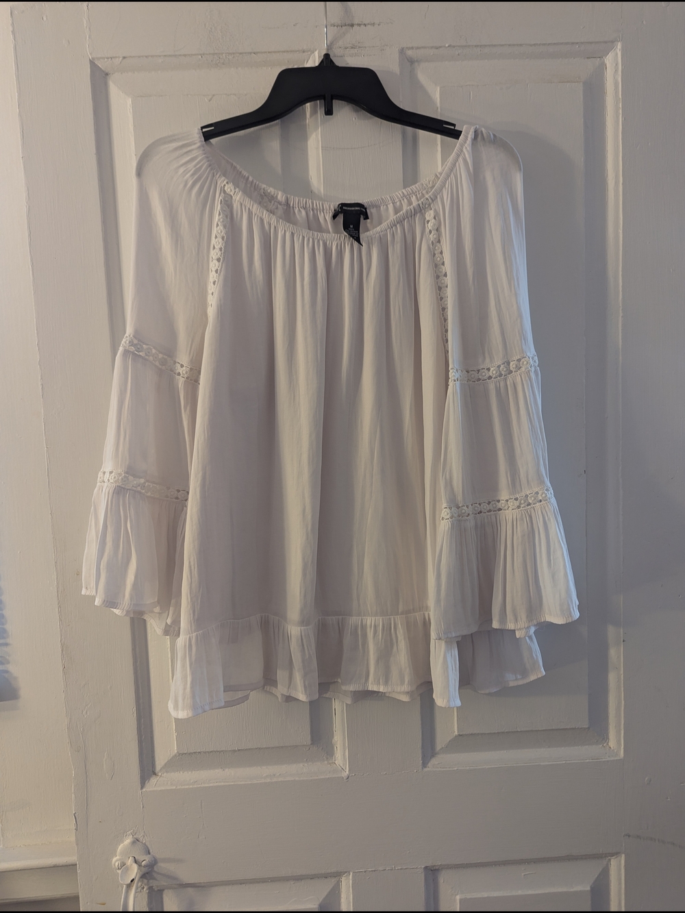 INC International Concepts White Off-Shoulder Peasant Blouse